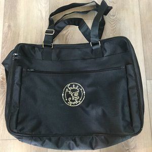 Carlos Falchi Sport black gold logo weekender shoulder tote gym bag Vintage rare